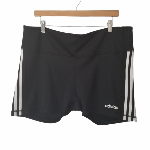 adidas Pants - Adidas 3 Stripe Climalite Compression Shorts Black
